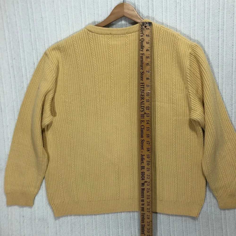 Chaps Knit Sweater Ribbed Crew Neck Pullover Classic Fit Yellow Size‎ (See Pics)